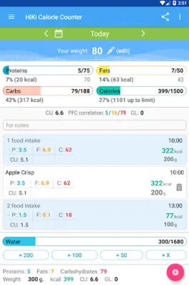 Calorie Counter HiKi android App screenshot 1